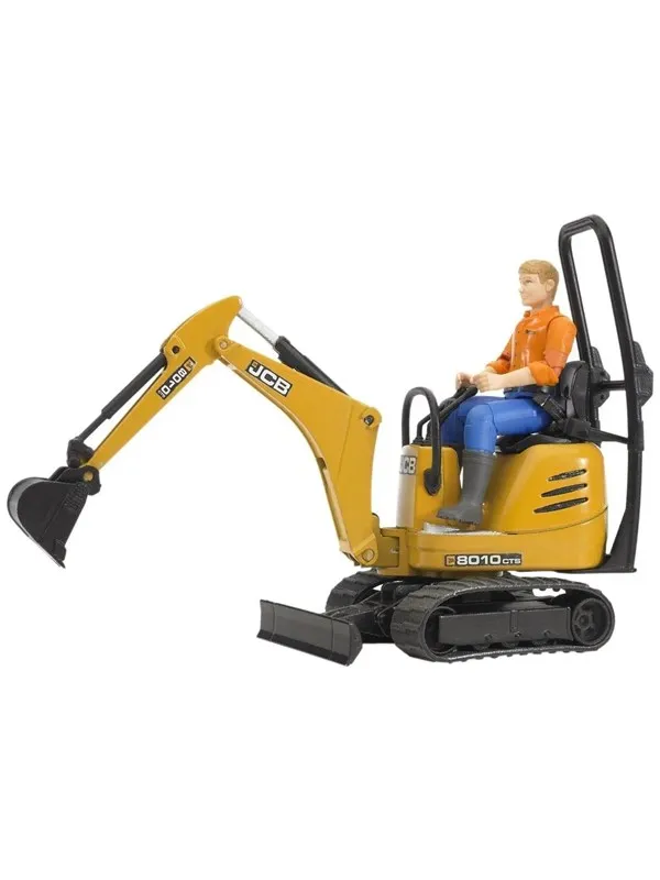 Bruder JCB Micro excavator 8010 CTS and construction worker