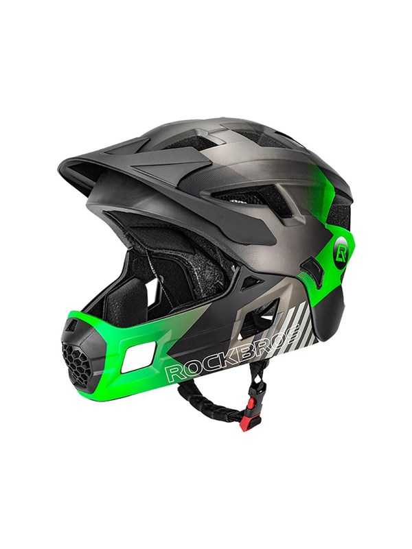 Rockbros TS-61 10110061004 Children's Bike Helmet with Detachable Chin Size M (54-57) - Green