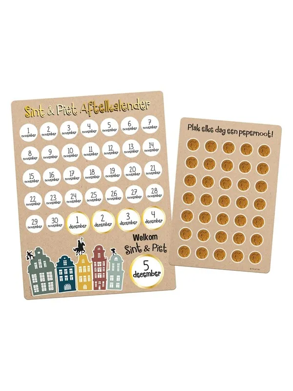 Folat BV Sinterklaas Countdown Calendar with Stickers Welcome Sint & Piet