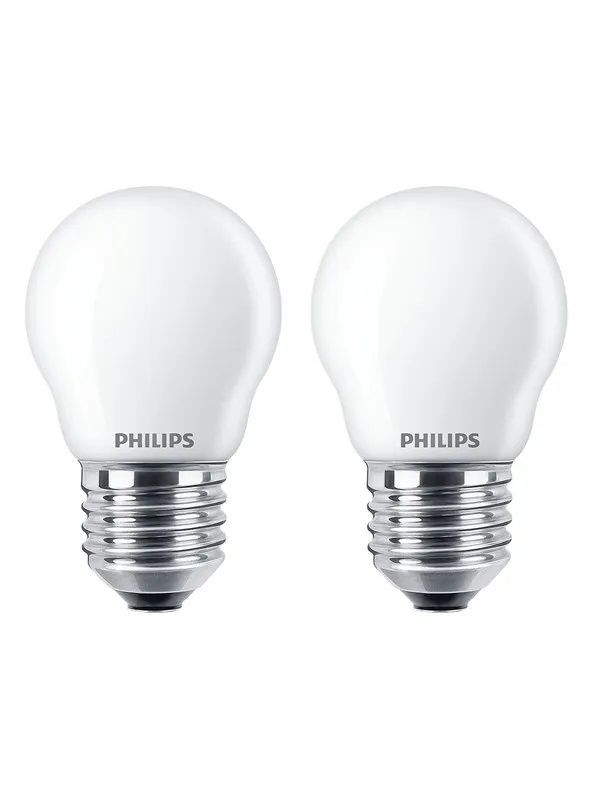 Philips LED-lyspære Classic Mini-ball 2.2W/827 (25W) Frosted 2-pack E27