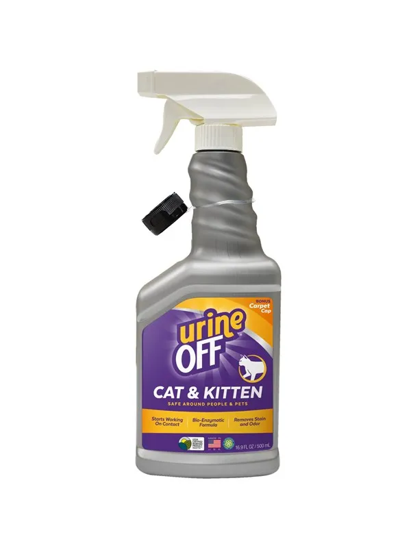 Urine Off Cat & Kitten Formula with Hard Surface Sprayer & Carpet Applicator Cap 500ml