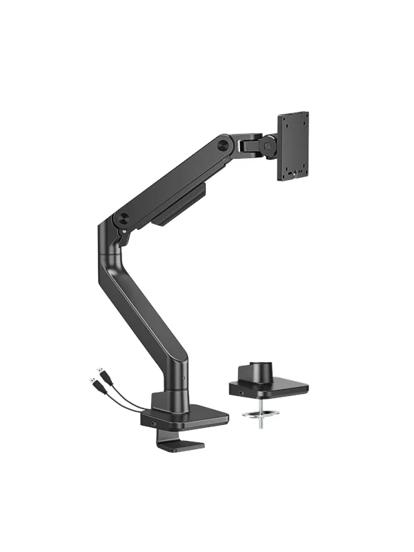 DUTZO Skjermholder for 1 skjerm (opptil 49") - Heavy Duty med USB A & C-porter - Svart