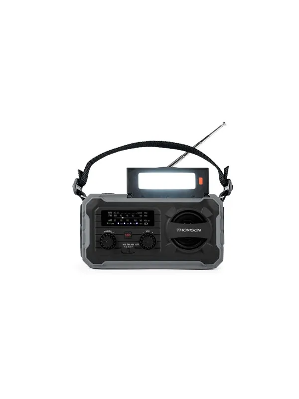 Thomson Emergency Hand Crank Radio with Solar - Grey