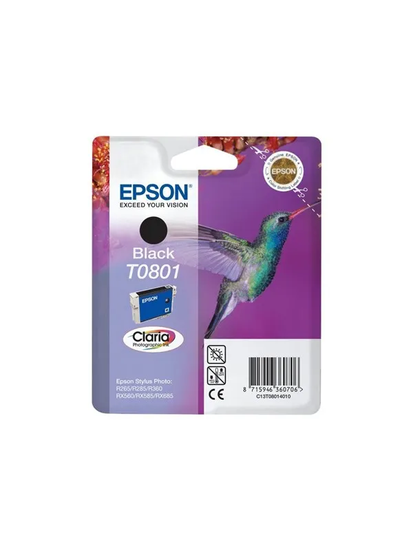 Epson T0801 / C13T08014011 Black Ink 7ml - Blekkpatron Svart