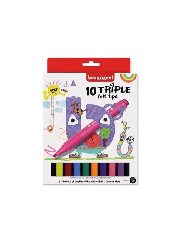 Bruynzeel - Kids Triple Felt-tip Pens 10 pcs.