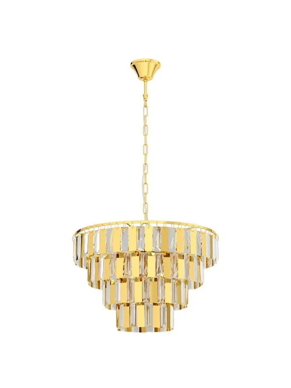 EGLO ERSEKA PENDEL 7L E14 MESSING/KRYSTALL