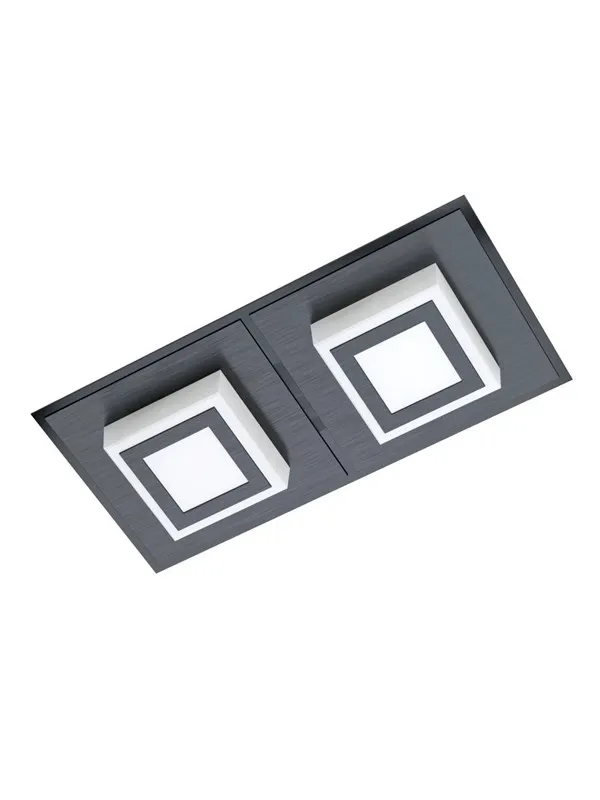 EGLO MASIANO 1 VEGG/TAK 2X340LM SVART/SATENG