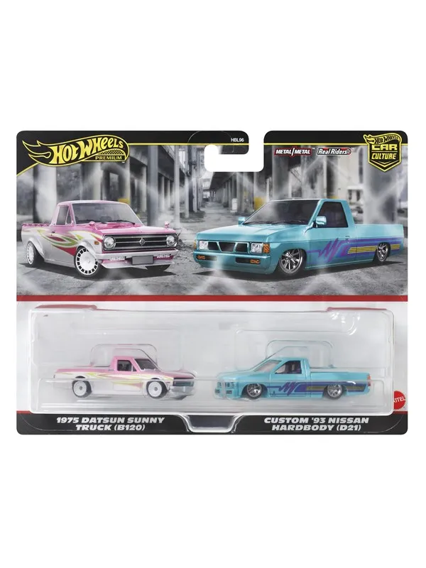 Hot Wheels Premium Car Culture 1975 Datsun Sunny Truck (B120) & Custom '93 Nissan Hardbody (D21)