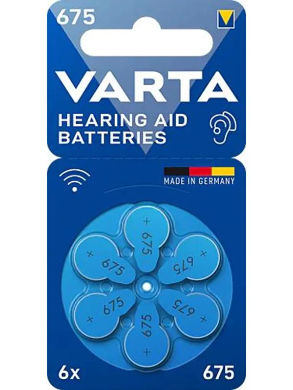 VARTA Hearing aid battery 675 PR44 (zinc air Button cell 1.45V) 6-pack