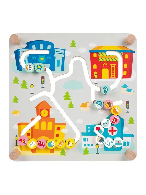 Classic World Wooden Board Sorting Game 2in1 City and Waste Separation
