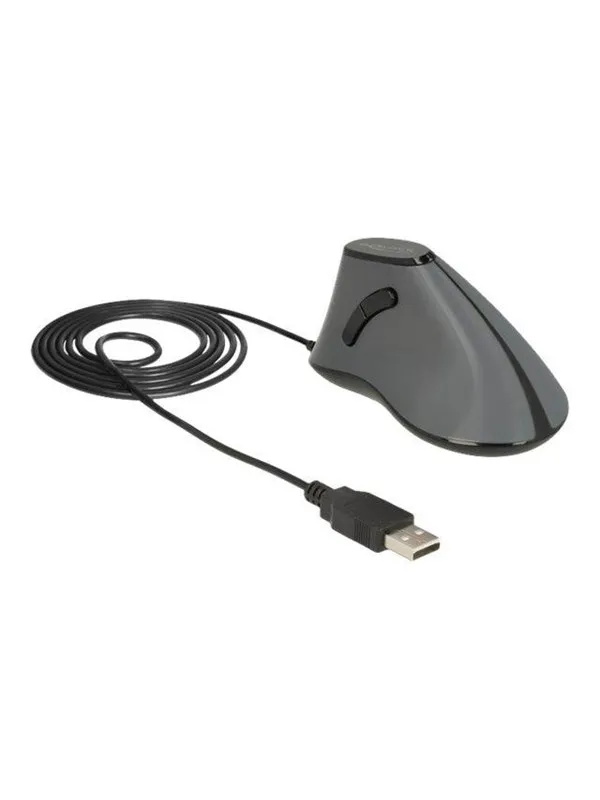DeLOCK - vertical mouse - USB - grey black - Vertical mouse - Optisk - 5 - Svart
