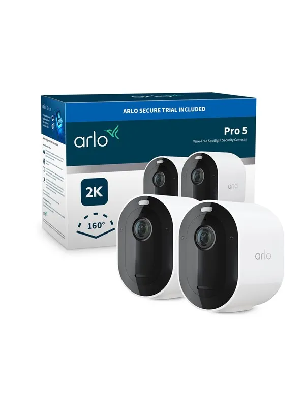 Arlo Pro 5 - Trådløst Sikkerhetskamera-system - 2 kameraer - Hvit