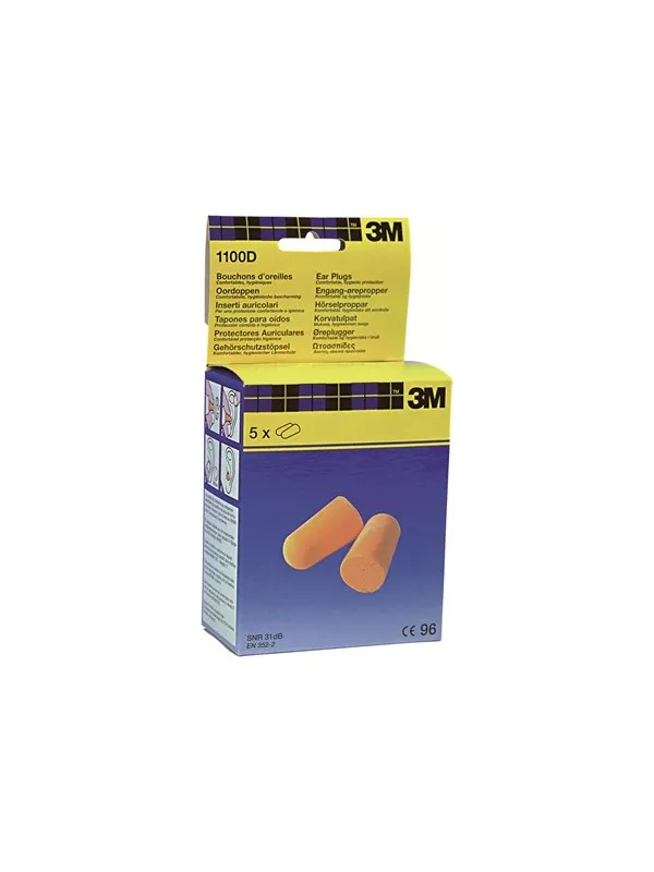 3M 1100D - earplugs - polyurethane foam - pairs (pack of 200)