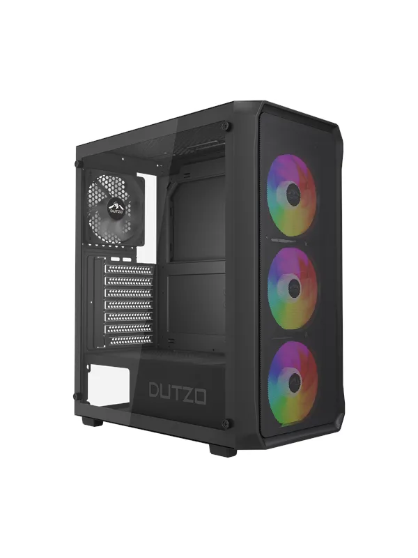DUTZO C321 Mesh TG ARGB - Kabinett - Miditower - Svart