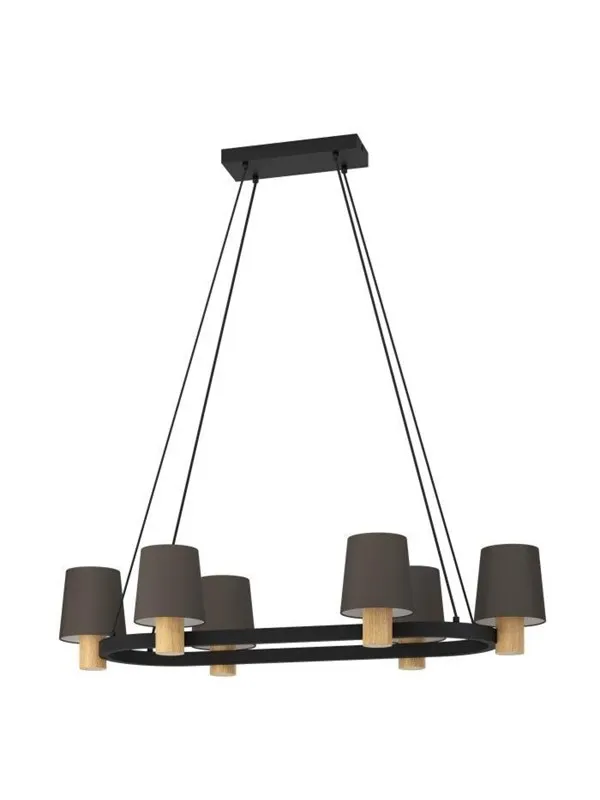 EGLO EDALE LANGBORD 6L E27 L1080 SORT/TRÆ/CAPPUCCINO