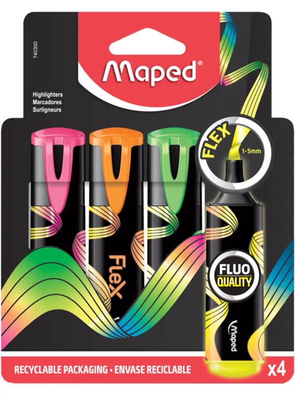 Maped Fluopeps Flex highlighters set 4 ass.