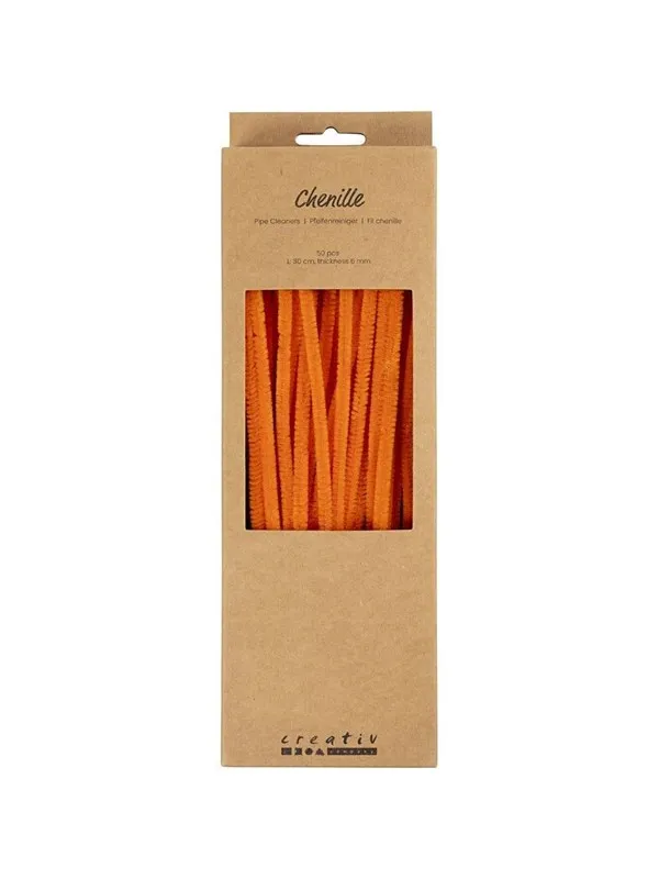 Creativ Company - Chenille 6mm x 30cm Orange - 50 pcs.