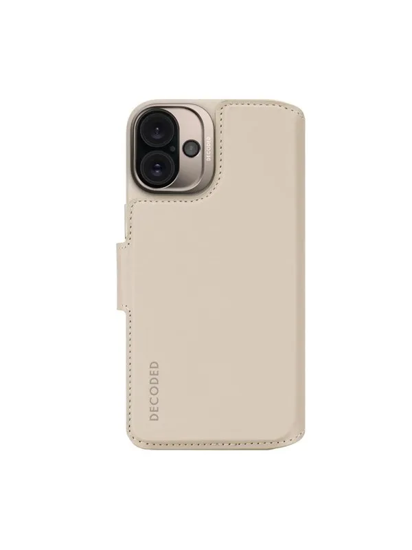 Decoded Leather Detachable Wallet for iPhone 16 Plus Clay