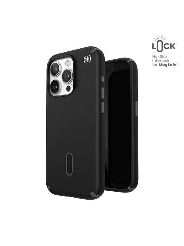 Speck Presidio2 Pro ClickLock & MagSafe - iPhone 15 Pro Case - Black / Slate Gray / White