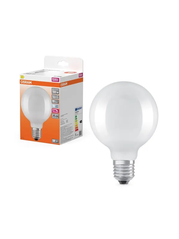 Osram LED-lyspære LED Comfort globe95 frosted 1521lm 11W/940 (100W) E27 dimmable E27