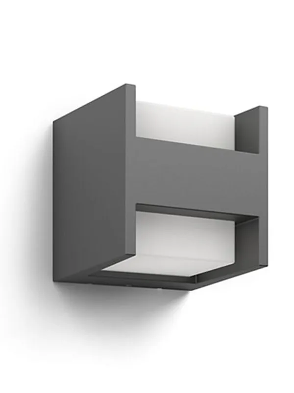 Philips Arbour utendørs vegglampe, LED, antrasitt
