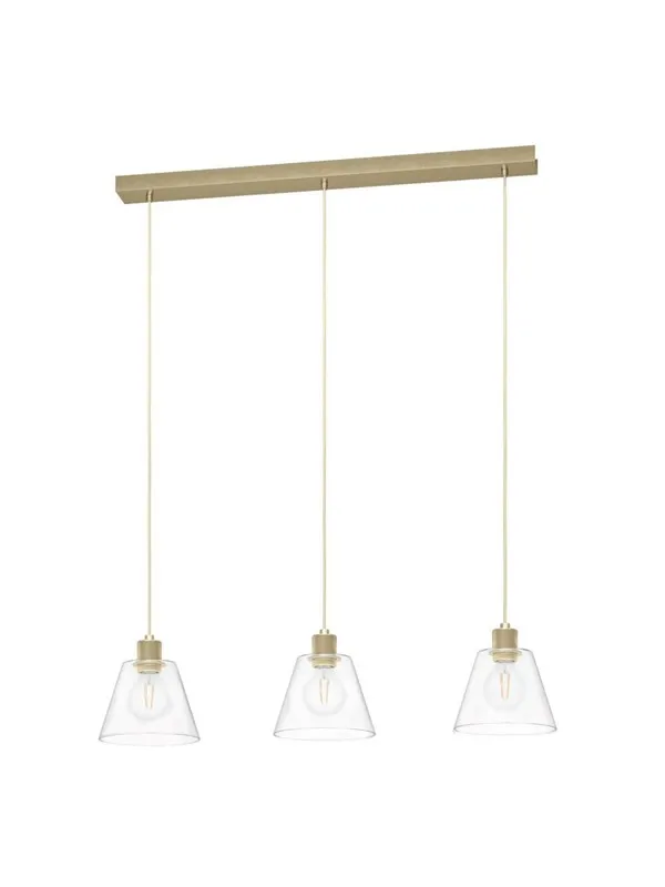 EGLO COPLEY long table pendant gold/clear