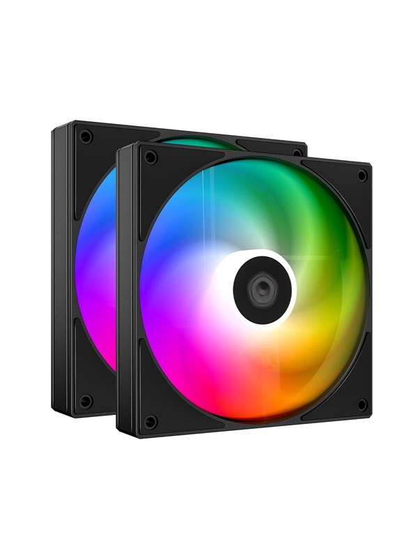 ID-Cooling AS-140-ARGB-K (2-pack) - Kabinettvifte - 140mm - Svart med RGB LED-lys - 25 dBA