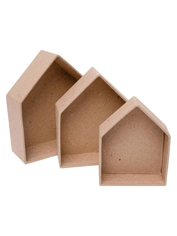 Colorations - Paper Mache Houses 3 pcs.