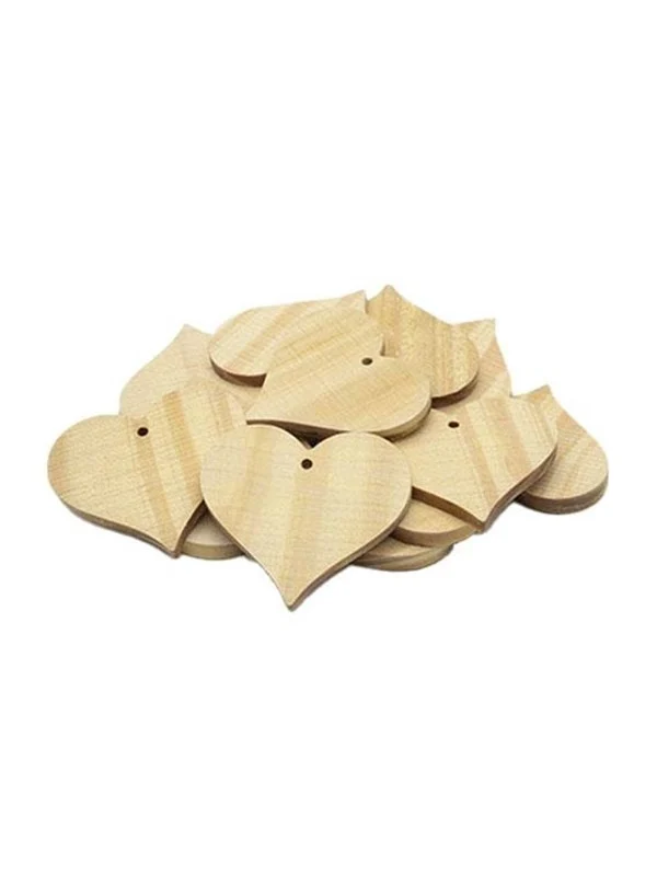 Colorations - Wooden Heart Ornaments Large 20pcs.