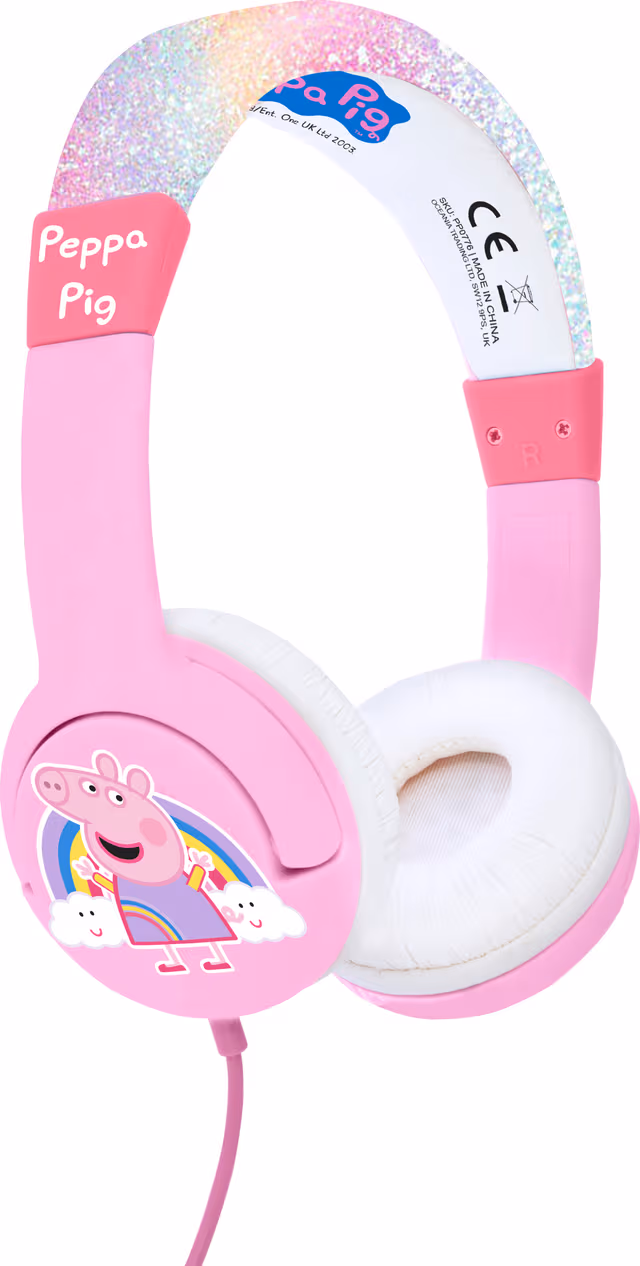 OTL Peppa Pig Rainbow Glitter - Barnehodetelefoner - Volumbegrenset 85dB max