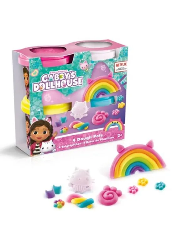 Gabby's Dollhouse Dough 4-Pack, Modellervoks 4 pakn.