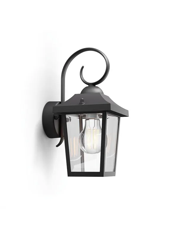 Philips Buzzard utendørs vegglampe, sort