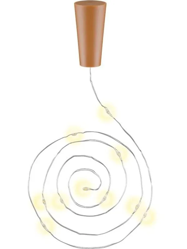 Goobay Lyskjede til flasker, 3 x 10 LED inkl. timer, sølv