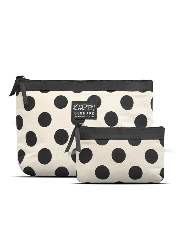 Cimi A-Shaped 2-pcs Cosmetic Bag Set - Black and White