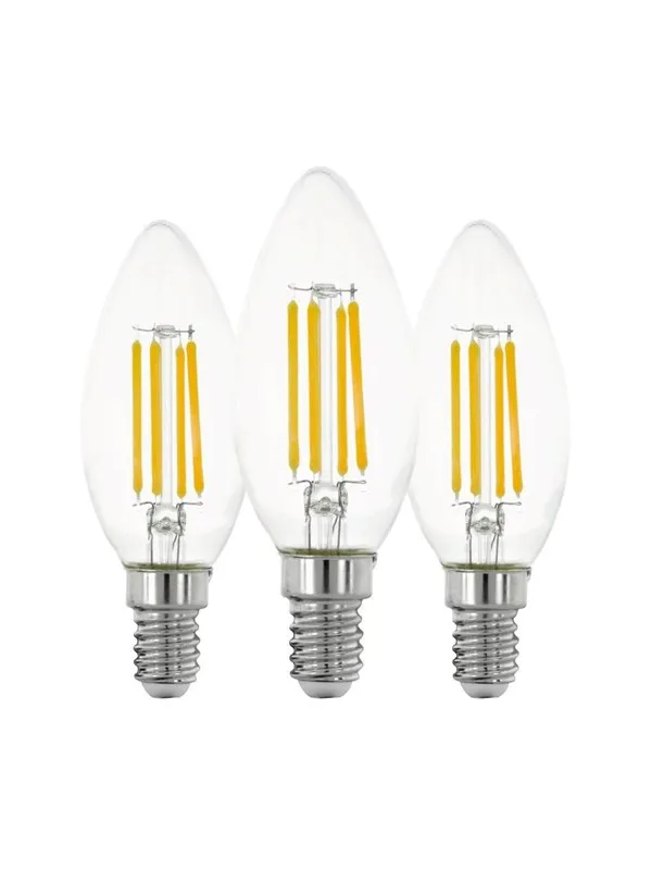 EGLO LED-lyspære C35 Candle 7W/827 806 lumen clear 3-pack E14
