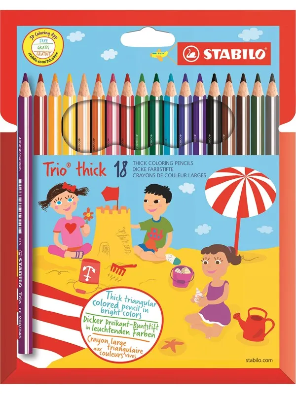 STABILO  Trio thick wallet of 18 colored pencils