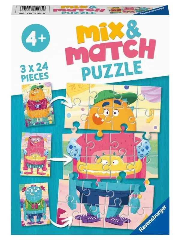 Ravensburger Mix & Match Monsters 3x24 Piece Puzzle