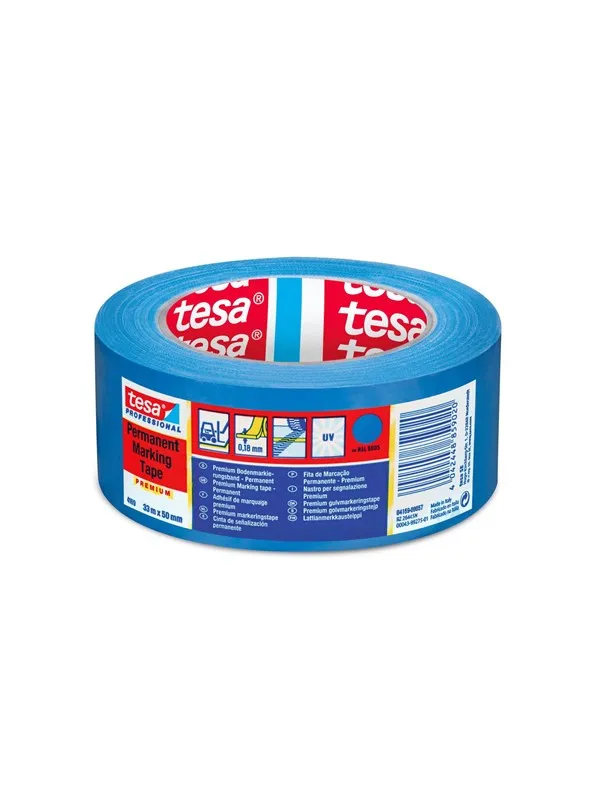 tesa Floor Marking Tape Premium indoor and outdoor 33m x 50 mm Blue