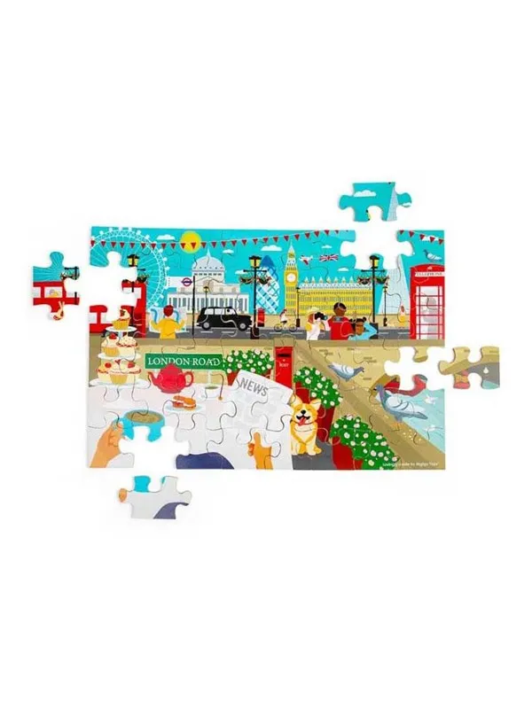 Bigjigs Wooden London City Floor Puzzle 48pcs. Gulv
