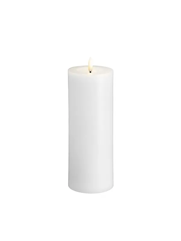 Moods & More LED pillar candle - Melted Classic white - 74x200 mm