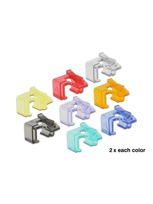 DeLOCK 86420 RJ45 Repair Clip 16 Pieces (16-Pack - 2 of each color)