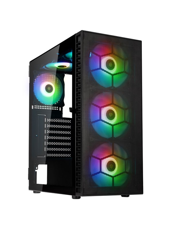 Kolink Observatory HF Mesh ARGB Midi Tower Case - Black - Kabinett - Desktop - Svart