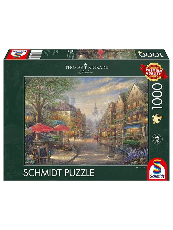 Schmidt Puzzle - Thomas Kinkade: Café in Munich (1000 pieces) Gulv