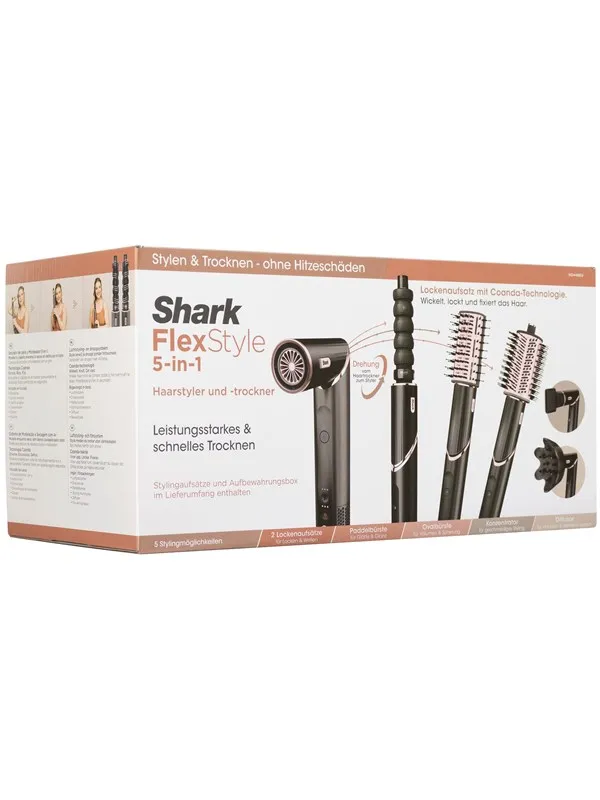 Shark Hårføner Hårtørrer FlexStyle HD446EU - hair dryer/hair styler - Black- 1650 W
