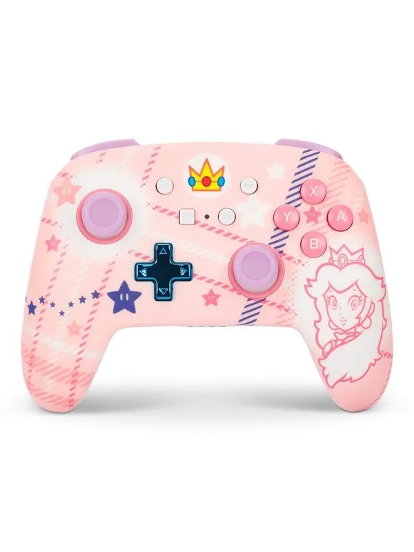 PowerA Enhanced Wireless Controller for Nintendo Switch - Princess Peach Plaid - Wireless Controller - Nintendo Switch