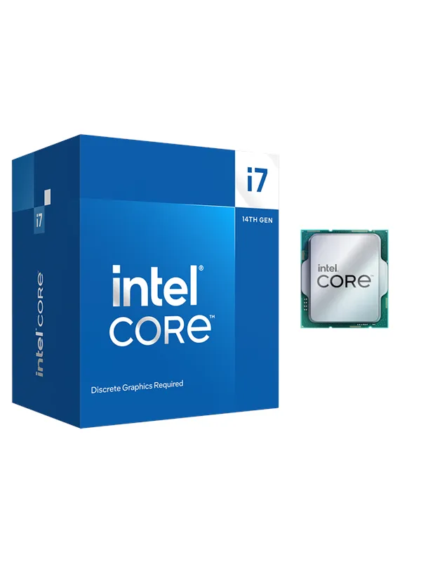 Intel Core i7-14700F Raptor Lake-S Prosessor/CPU - 20 kjerner - 2.1 GHz - Intel LGA1700 - Intel Boks (med kjøler)