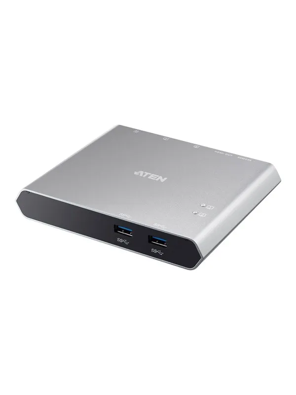 ATEN 2-Port USB-C Gen 1 Dock Switch USB-hub - 2 porter - Svart