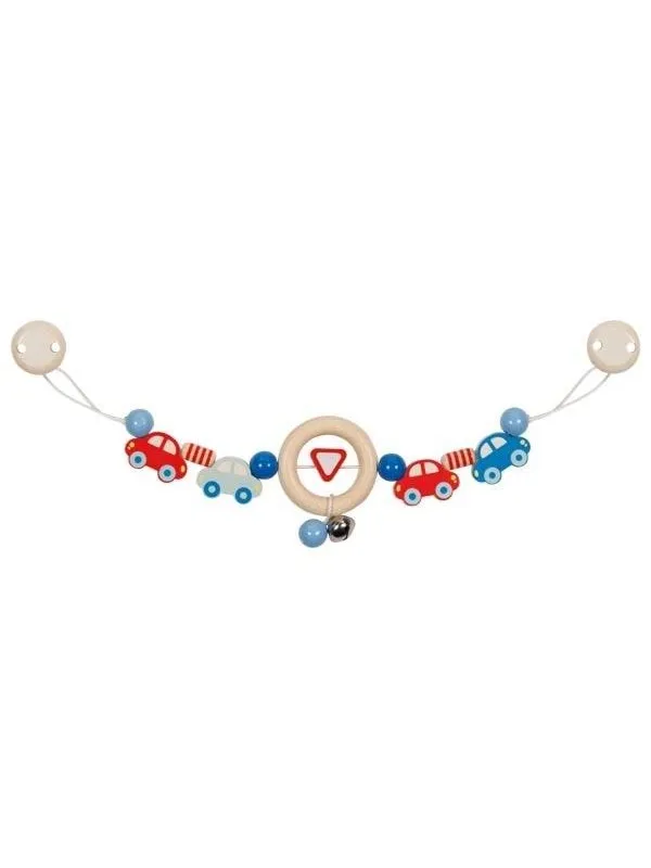 Goki Wooden Stroller Chain Cars with Clips