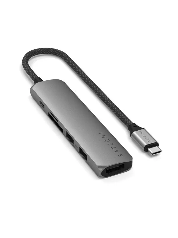 Satechi 6-in-1 USB-C Slim Multiport Adapter - Space Grey
