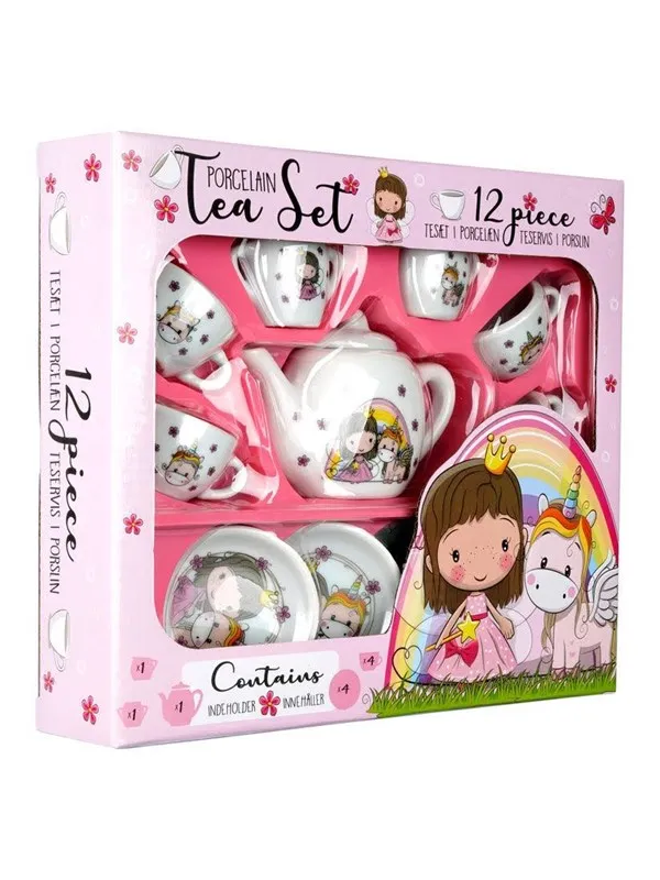Barbo Toys Classic Porcelain Tea Set 12 Pcs Pink